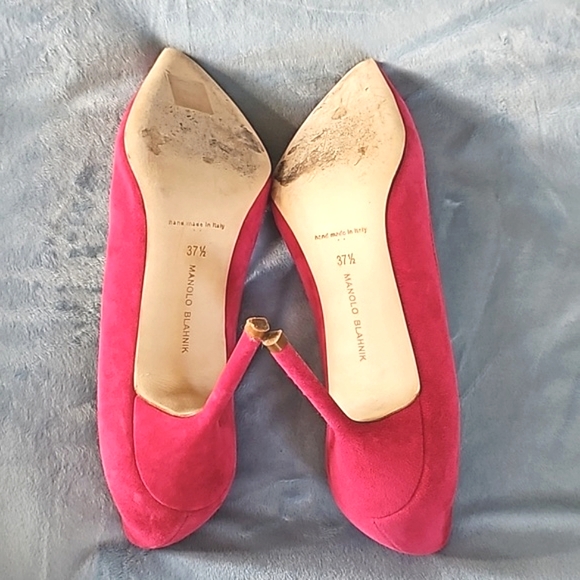 MANOLO BLAHNIK BB 90 Pumps in Fuchsia Suede - Picture 7 of 8